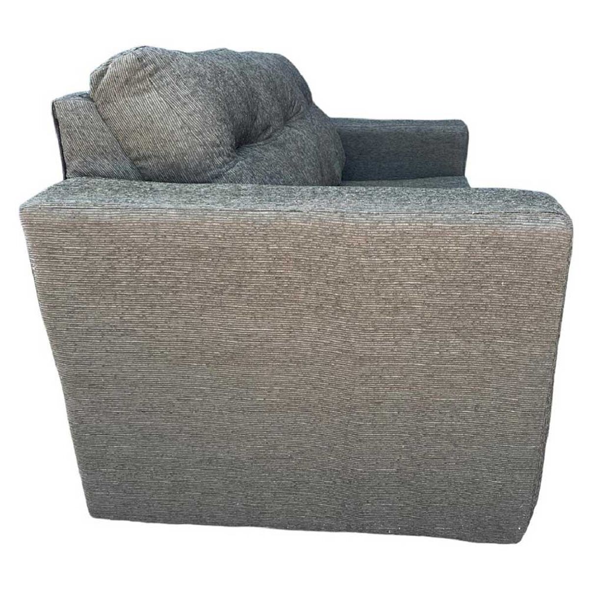 Juego de Living Kea Nize Sofá 3 Cuerpos + Dos Pouf Tela Verde Menta