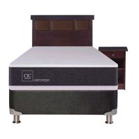 Box Spring CIC 1 Plaza New Ortopedic + Respaldo + Velador New Dublin