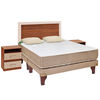 Cama Europea Celta 2 Plazas Base Dividida Bamboo + Set Madera Alicante + Almohadas
