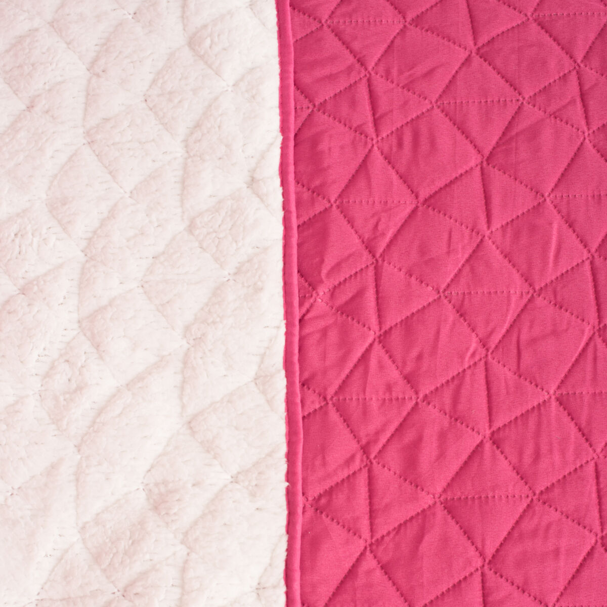 Cubrecama Heat Press Sherpa Stone Pink 1,5 Plazas