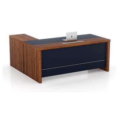 Escritorio Rodler Loop Caf&eacute; Almendra-Gris Oscuro