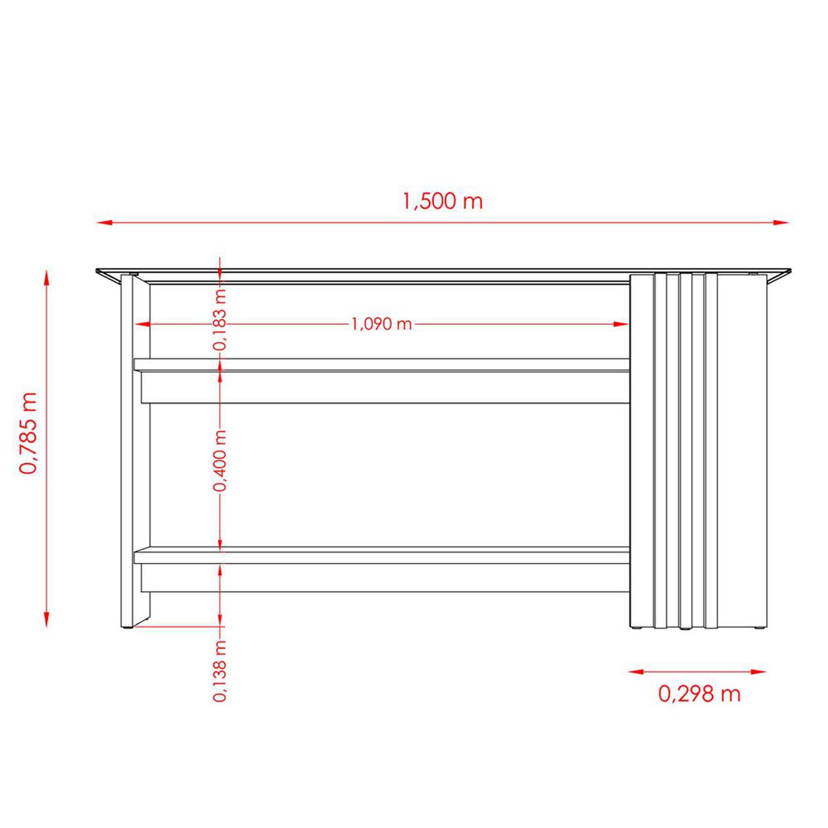 Mesa de Arrimo Altavision Frizz Natu Café Claro