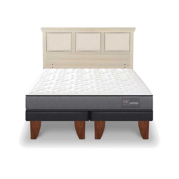 Cama Europea CIC Base Dividida 2 Plazas Anatomic + Respaldo Torino Alpino