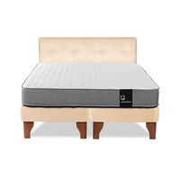 Cama Europea Latam Home Base Dividida 2 Plazas Zen Best Beige + Respaldo