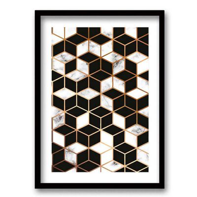 Imagen 1 del producto Cuadro Decorativo Retela Polygonal Gold 50 x 35 cm