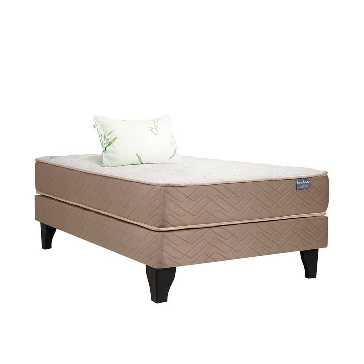 Cama Europea Celta 1,5 Plazas Bamboo + Almohada