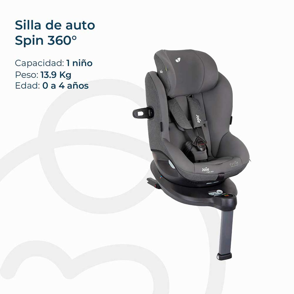 Silla de Auto Convertible I-Spin 360° Shell Gris Joie