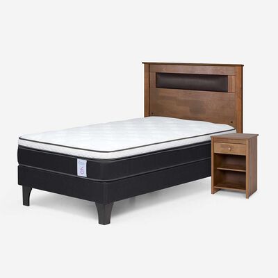 Imagen 2 del producto Cama Europea New Style 6 1,5 Plazas + Respaldo + Velador Ferrara