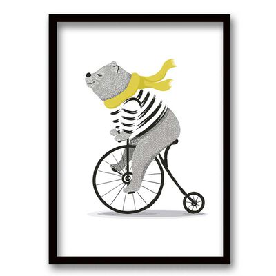 Cuadro Decorativo Retela Bici Bear 50 x 35 cm