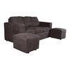 Juego de Living Kea Nize Sofá 3 Cuerpos + Dos Pouf Felpa Negro