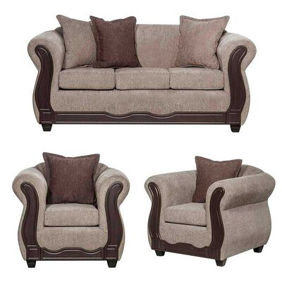 Imagen 1 del producto Juego de Living Black Factory Barcelona Sofá 3 Cuerpos + Dos Sillones 1 Cuerpo Beige