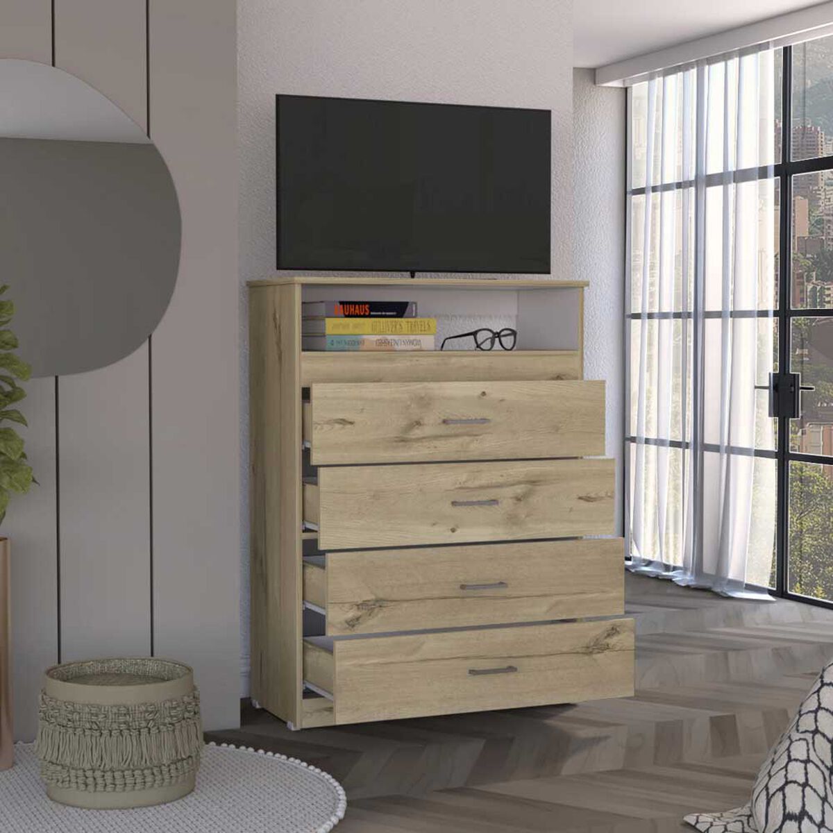 Cómoda TV Hasta 40" TuHome Z-80 4 Cajones Duna