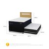Cama Nido CIC 1,5 Plazas Premium + Respaldo Munich Mostaza