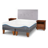 Cama Europea CIC Base Dividida 2 Plazas Alaska + Respaldo + 2 Veladores