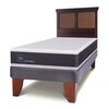 Cama Europea CIC 1,5 Plazas New Ortopedic + Respaldo New Torino Chocolate
