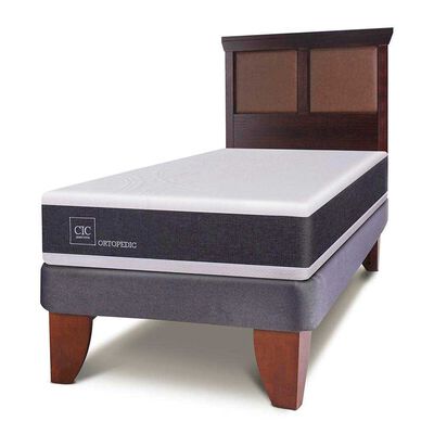 Imagen 2 del producto Cama Europea CIC 1,5 Plazas New Ortopedic + Respaldo New Torino Chocolate