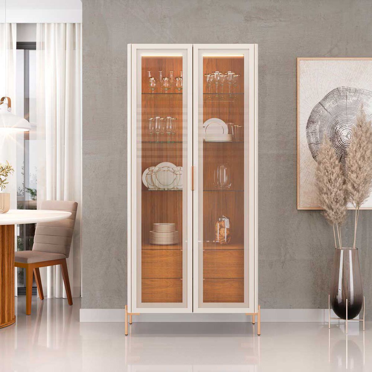 Vitrina Altavision Olivia Blanco Crema