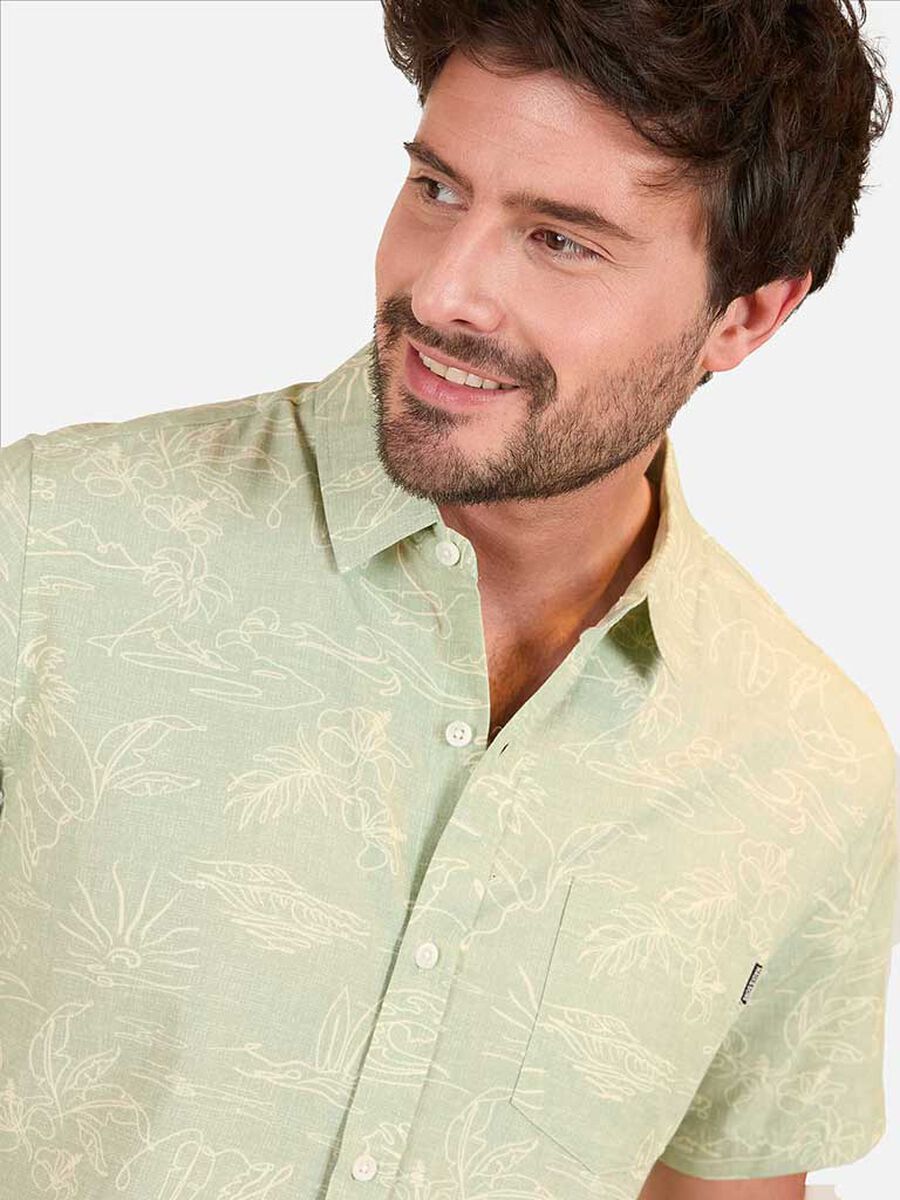 Camisa Estampada Manga Corta Hombre Maui And Sons