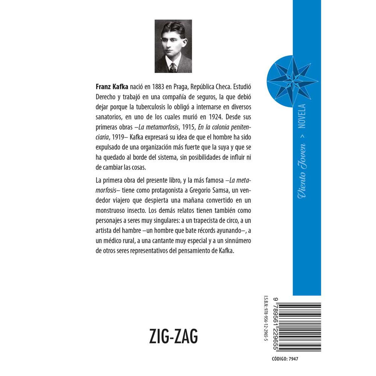 Libro La Metamorfosis y otros Relatos Franz Kafka Editorial Zig-Zag