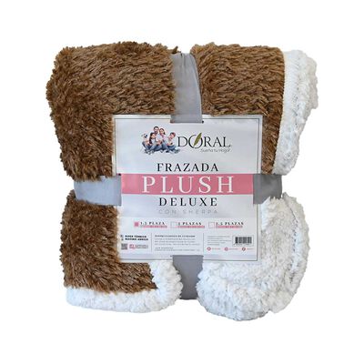 Imagen 1 del producto Frazada Poliéster Doral 1,5 Plazas Deluxe Café Oscuro