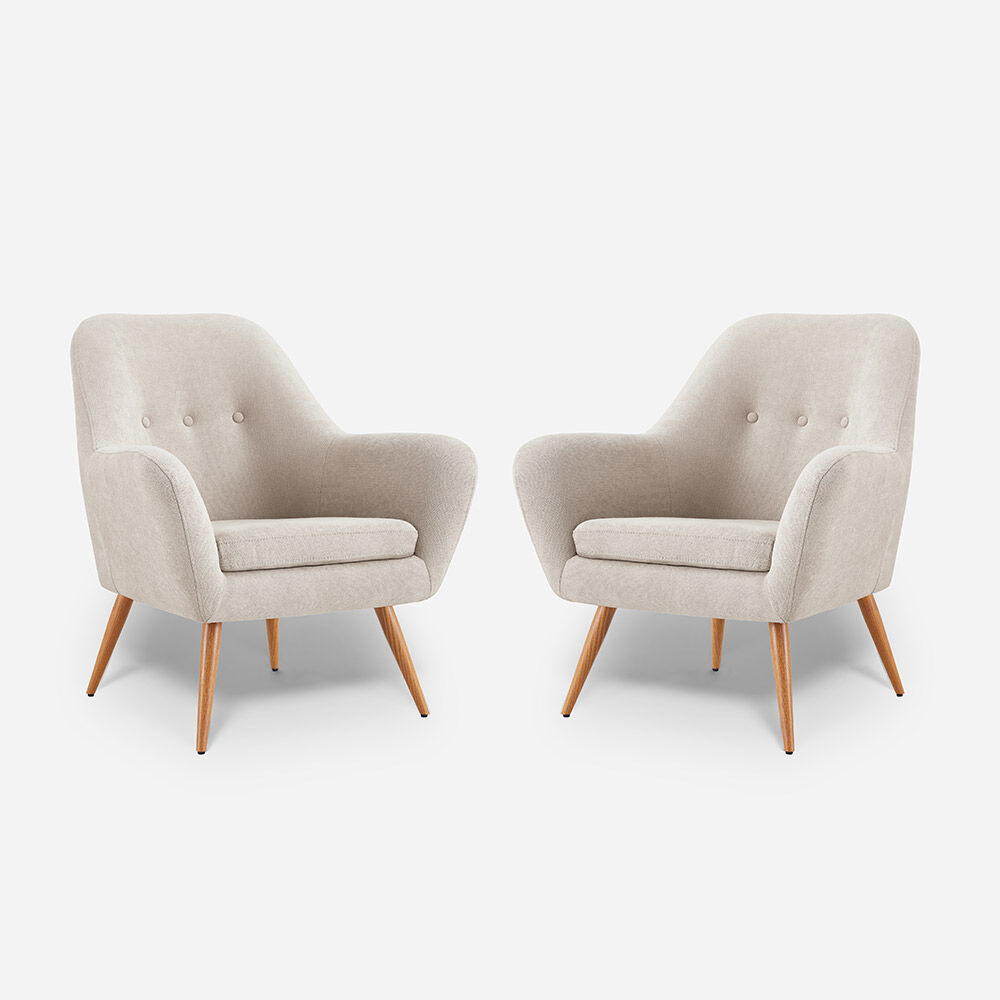 Set 2 Poltronas Rosen Bartolo 1 Cuerpo Marfil