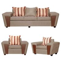 Juego de Living Ruzam Mobel Creta Sofá 3 Cuerpos + Dos Sillones 1 Cuerpo Lino Beige