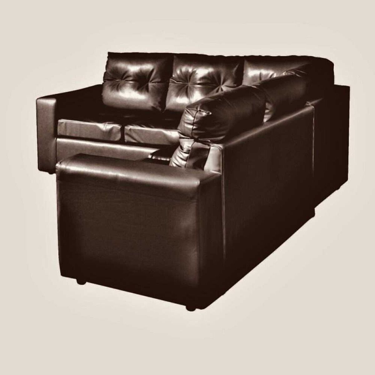 Sofá Seccional Modular Kea Liverpool 5 Cuerpos PU Café