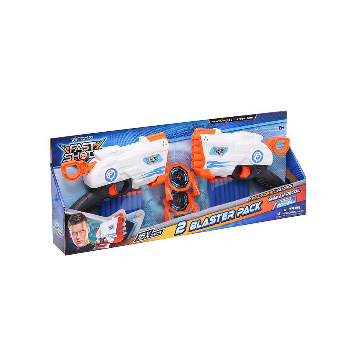Set 2 Lanzador, 16 Dardos Foam y 2 Targets