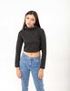 Sweater Crop Liso Cuello Tortuga Mujer Icono