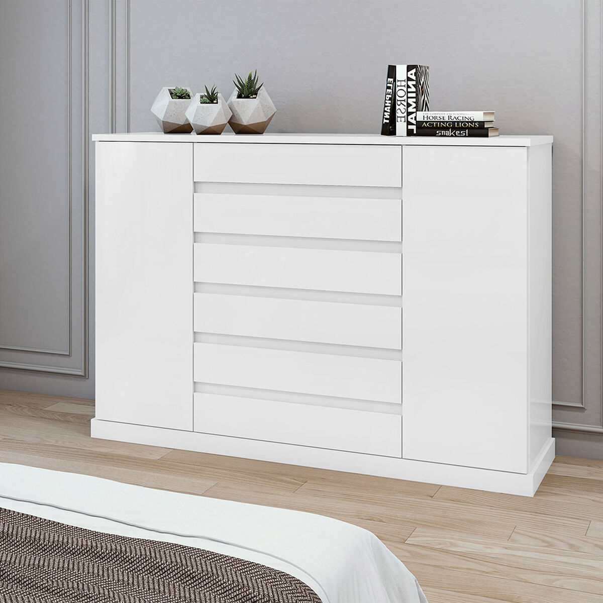 C&oacute;moda Di Poretti Design Vedra 7 Cajones 2 Puertas Blanco