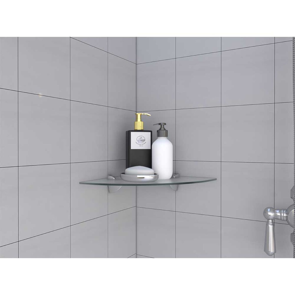 Repisa para Baño TuHome Esquinera Cristal