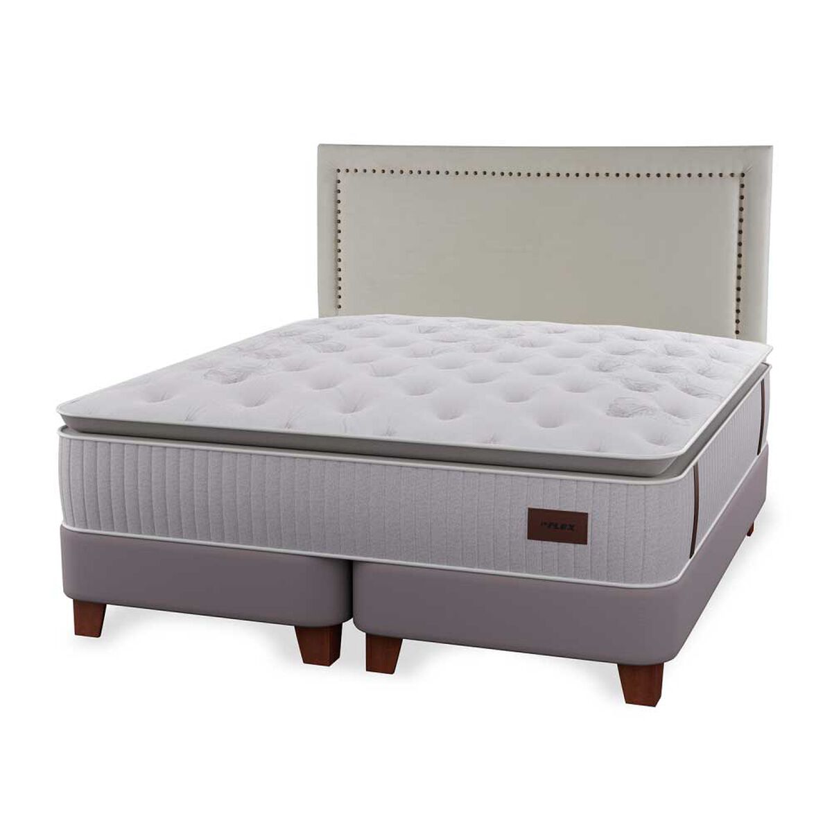Cama Europea Flex S&uacute;per King Heritage + Respaldo Tachas
