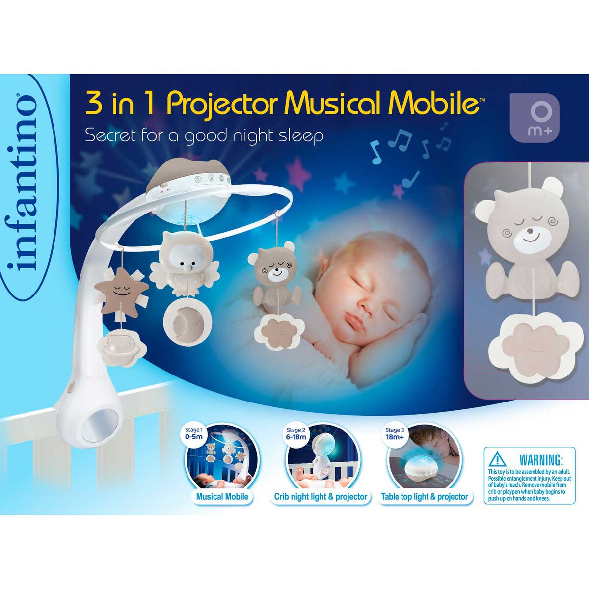 Movil 3-1 Projector Azul Bebesit