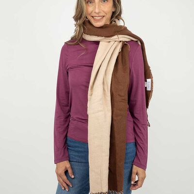 Bufanda de Lanas con Flecos Mujer Bside