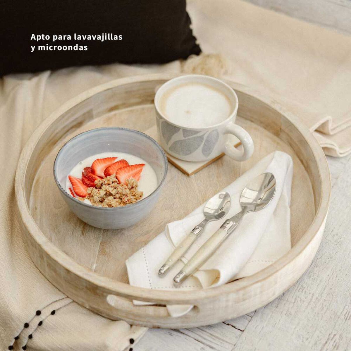 Set 2 Tazas Simplit Palermo Cerámica Gres 420 ml Blanco