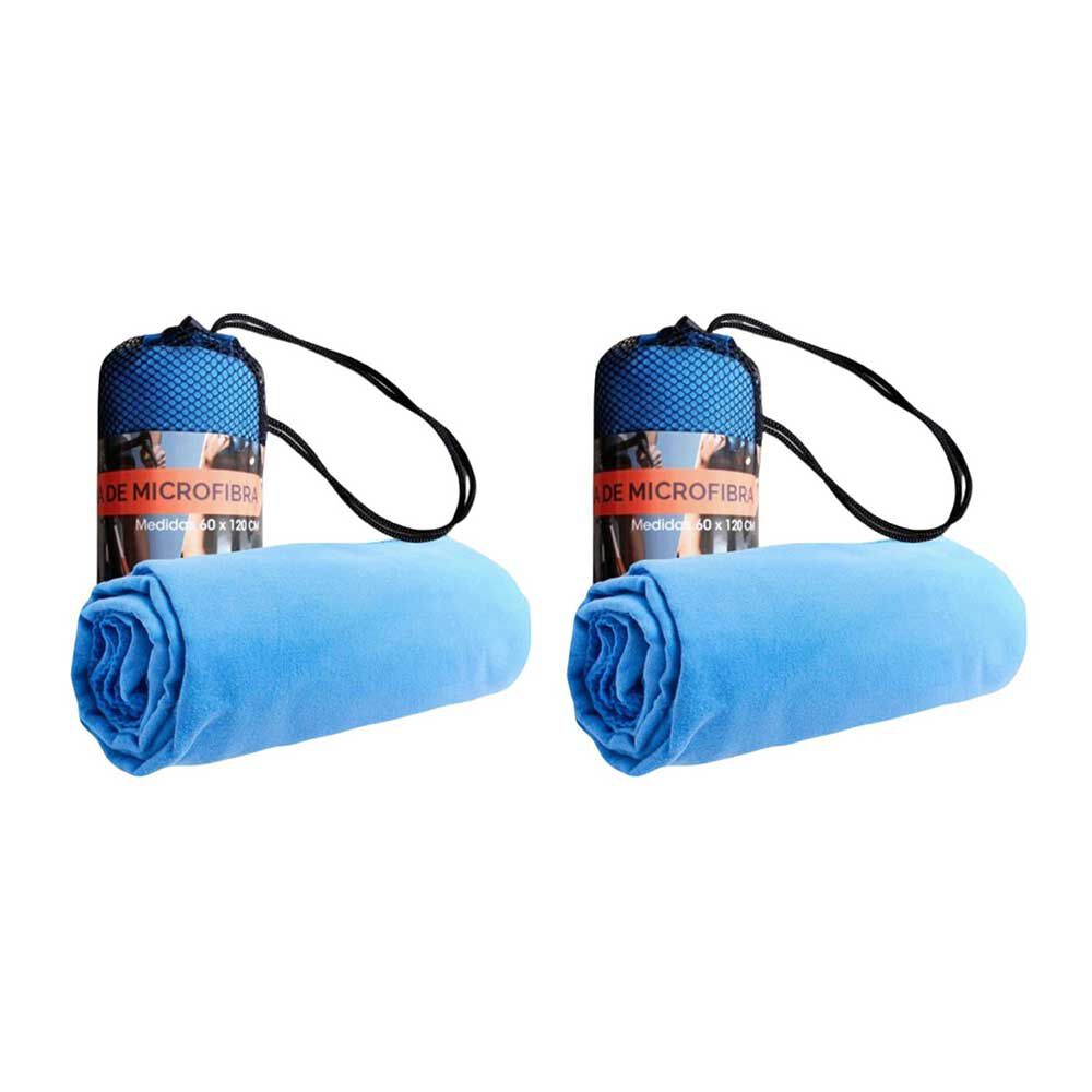 Pack 2 Toallas Microfibra Suede Azul Pro Outdoor