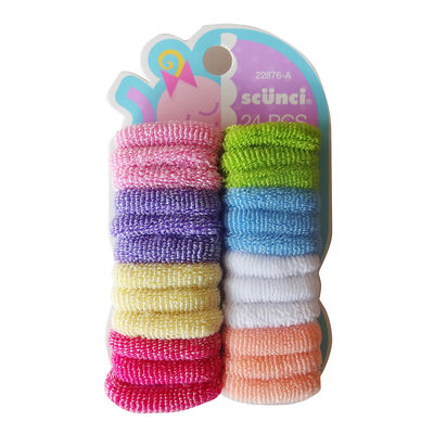 Set Elásticos de Tela Niña Varios Colores con Brillo, 24 Piezas