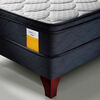 Cama Europea Drimkip Eurotop Queen + Respaldo Rombos + Topper