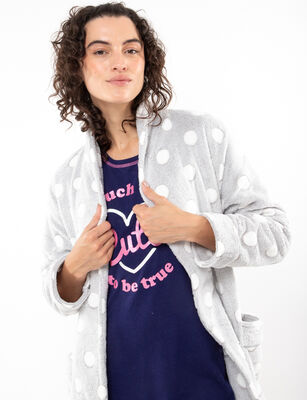 Imagen 2 del producto Bata Puntos Mujer Icono Gris, Rosado