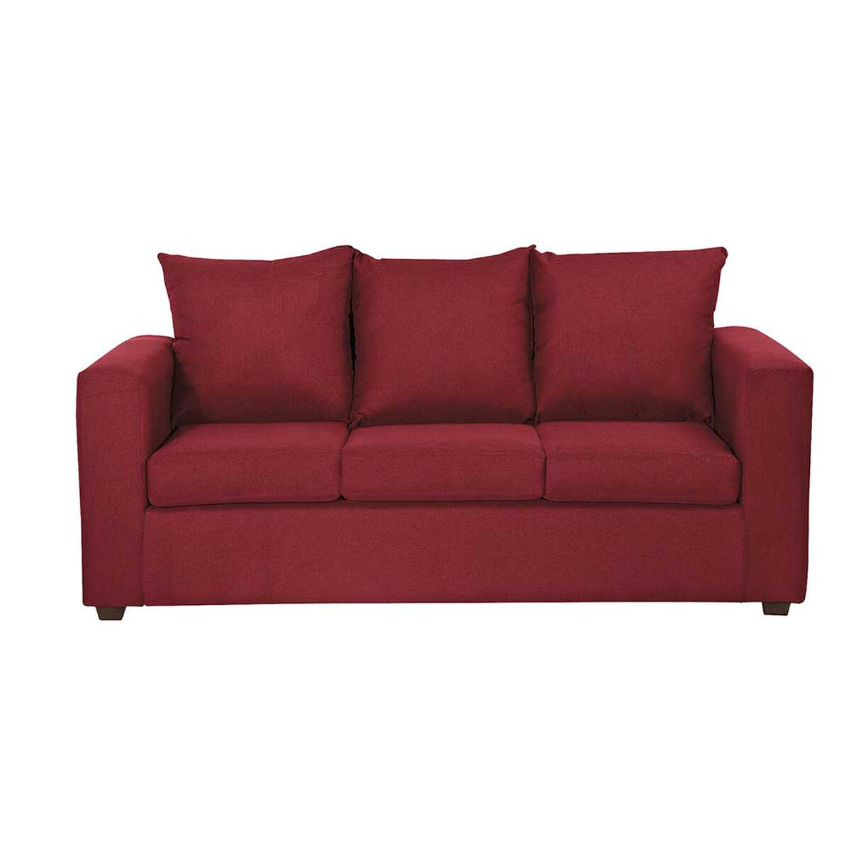 Juego de Living Innovamuebles Marco Sofá 3 Cuerpos + 2 Pouf Burdeo