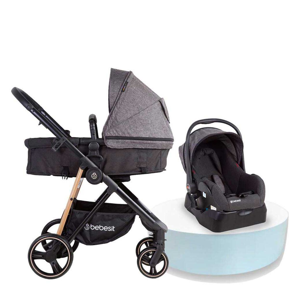 Coche Cuna Travel System Bebe Cosmos con Base Negro Bebesit