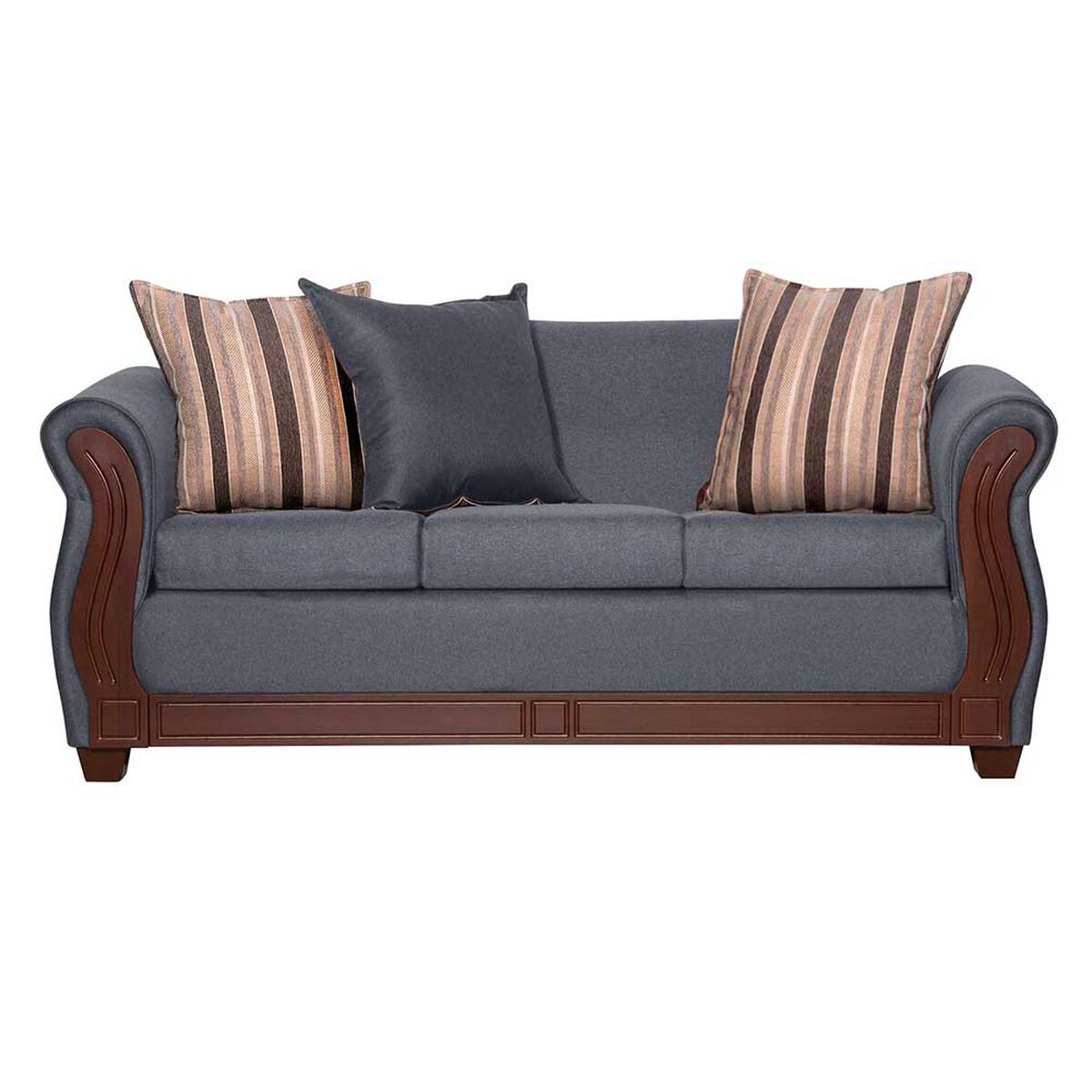 Juego de Living Ruzam Mobel Atenas Sof&aacute; 3 Cuerpos + Dos Sillones 1 Cuerpo Lino Gris