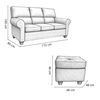 Sof&aacute; Muebles MPR Boston 3 Cuerpos + 2 Pouf Negro