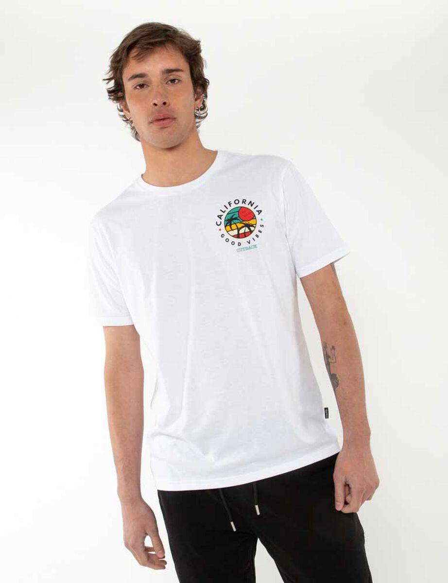 Polera Con Estampado Manga Corta Hombre Cutback