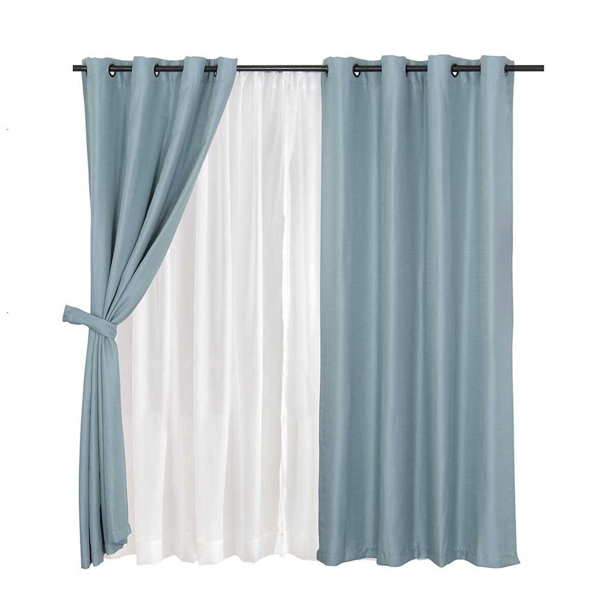 Set de Cortinas Mashini Atacama 140 x 220 cm Turquesa