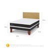 Cama Europea CIC 2 Plazas Ortopedic + Respaldo Villarrica Mostaza
