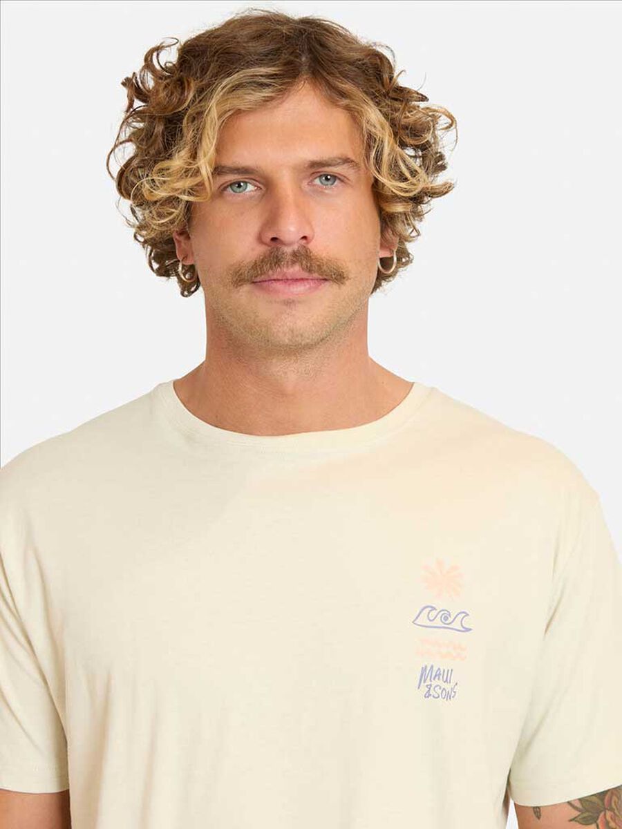 Polera Con Estampado Manga Corta Hombre Maui And Sons