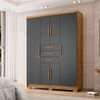 Closet Vekkahome Taurus 6 Puertas 3 Cajones Gris