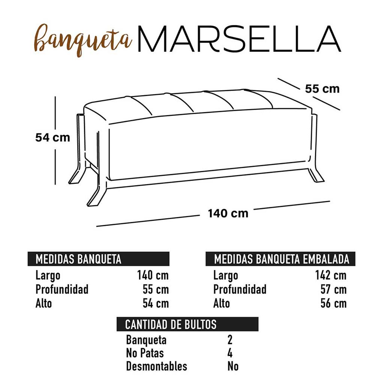 Banqueta Latam Home Marsella Cuero Beige