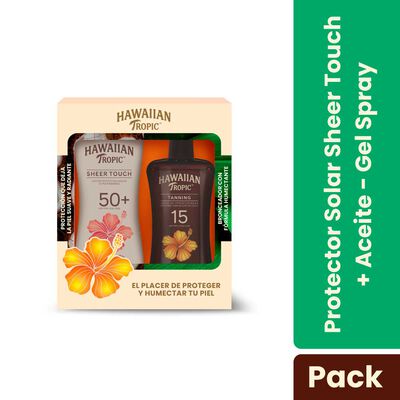Set Protector Solar Hawaiian Tropic Sheer Touch FPS 50 + Aceite FPS 15